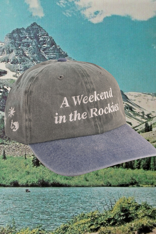 Hand embroidered hat Copy of Weekend in the Rockies Hat in Air and Water hat
