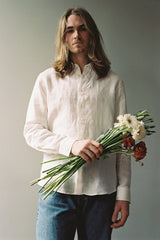 100% linen shirt Favorite Linen Shirt in White Shirt