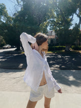 100% linen shirt Favorite Linen Shirt in White Shirt
