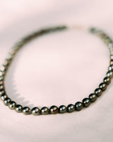 15" pearl necklace with silver clasp One-Of-A-Kind Tahitian Black Pearl Necklace JEWELRY