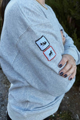 Hand embroidered cotton sweatshirt Year of the Horse Sweatshirt TOPS