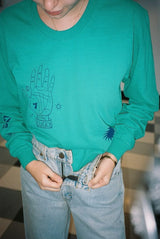 Modern Society You Are Lucky Long Sleeve - Emerald TOPS