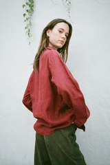Modern Society One-of-a-kind Yin Yang Jacket in Ruby Shirts & Tops