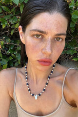 Modern Society Talisman Necklace with Lapis Lazuli, Aquamarine and Pearls JEWELRY
