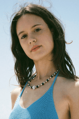 Modern Society Talisman Necklace with Lapis Lazuli, Aquamarine and Pearls JEWELRY