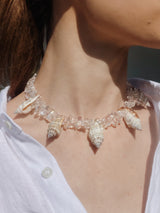 Real seashells and clear quartz necklace Mermaid Necklace JEWELRY