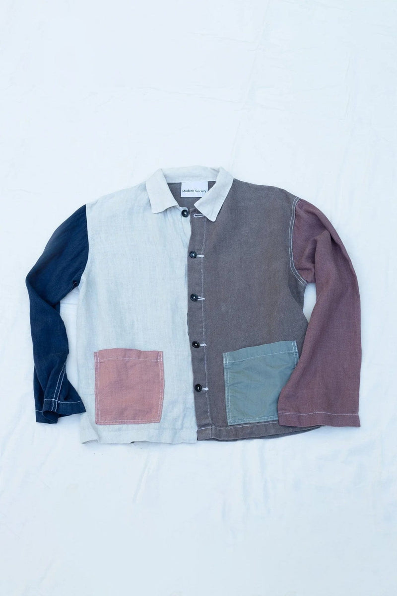 100% linen jacket One-Of-A-Kind Multi Color Jacket TOPS