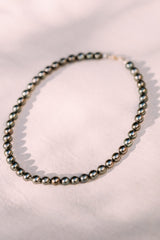15" pearl necklace with silver clasp One-Of-A-Kind Tahitian Black Pearl Necklace JEWELRY
