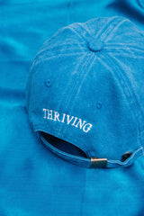 Hand embroidered hat Thriving Hat in Bright Blue hat