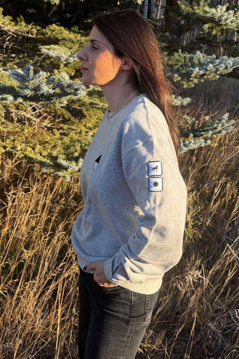 Hand embroidered cotton sweatshirt Year of the Horse Sweatshirt TOPS