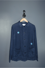 Modern Society Linen Jacket Lapis and Turquoise Jacket