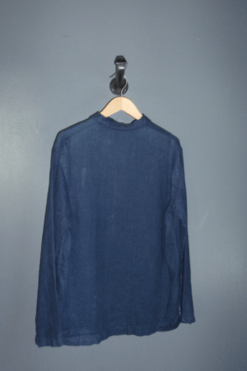 Modern Society Linen Jacket Lapis and Turquoise Jacket