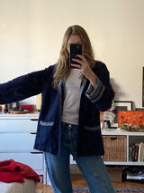 100% cashmere jacket One-Of-A-Kind Cashmere Jacket in Deep Blue Jacket