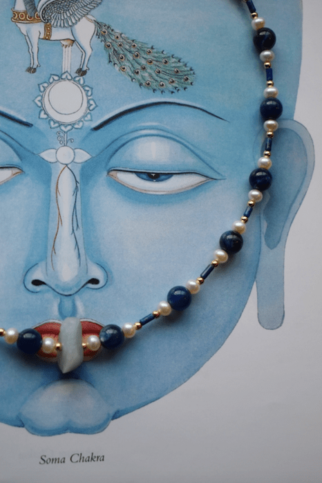 Modern Society Talisman Necklace with Lapis and Aquamarine JEWELRY